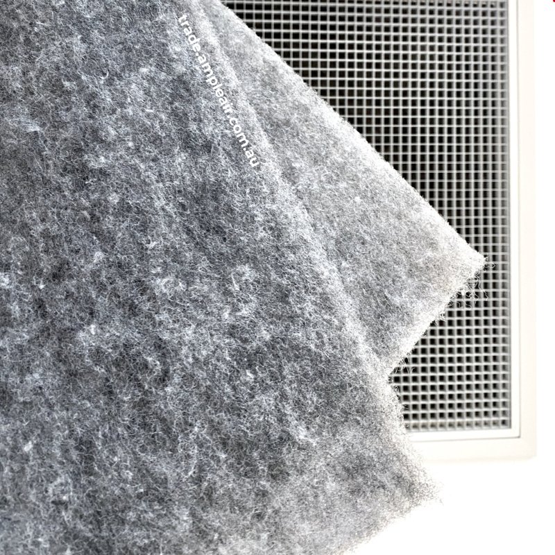 Premium G3 rated replacement filter media draped over a ducted return-air grille