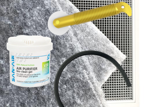 Replacement ducted air conditioner filter and purifier kit