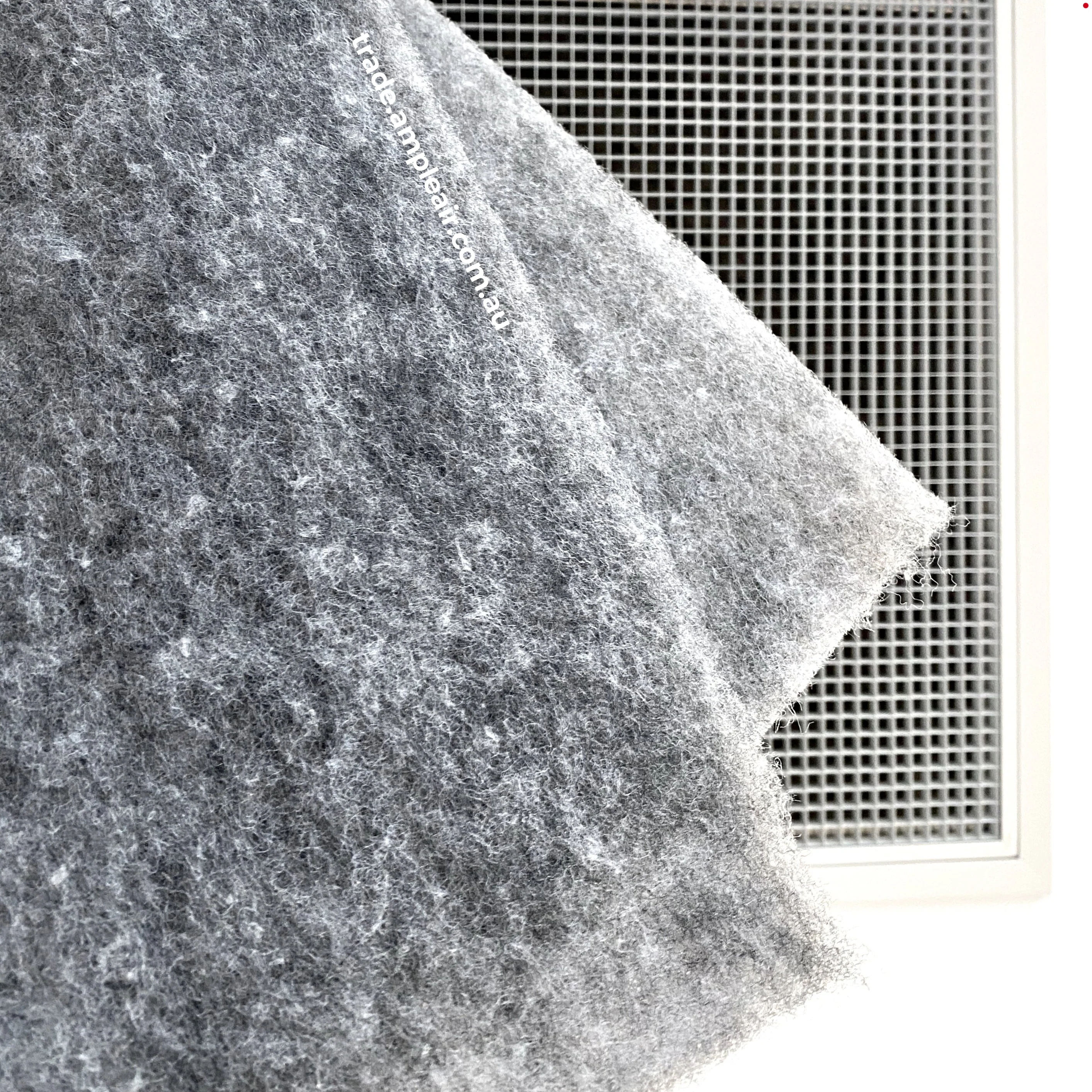 Clean ducted filter media held against a ceiling vent