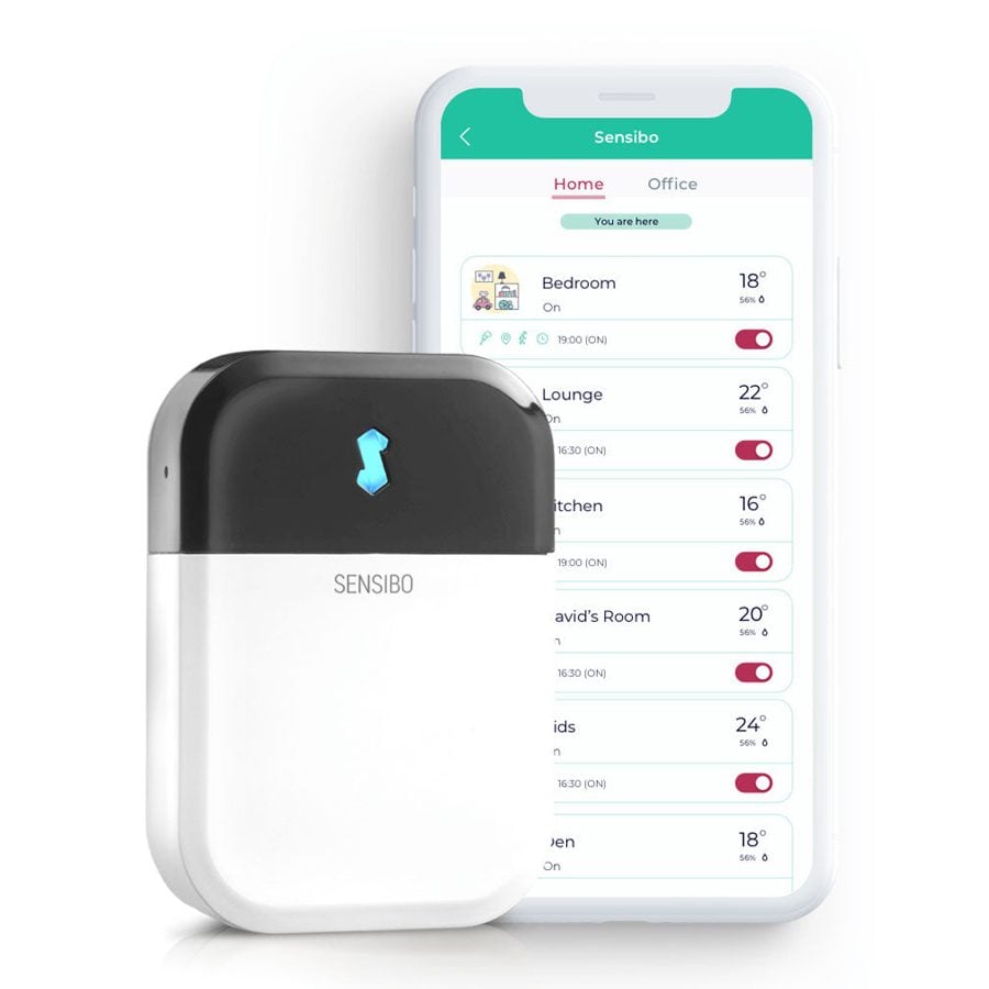 Sensibo Sky smart controller with its phone app