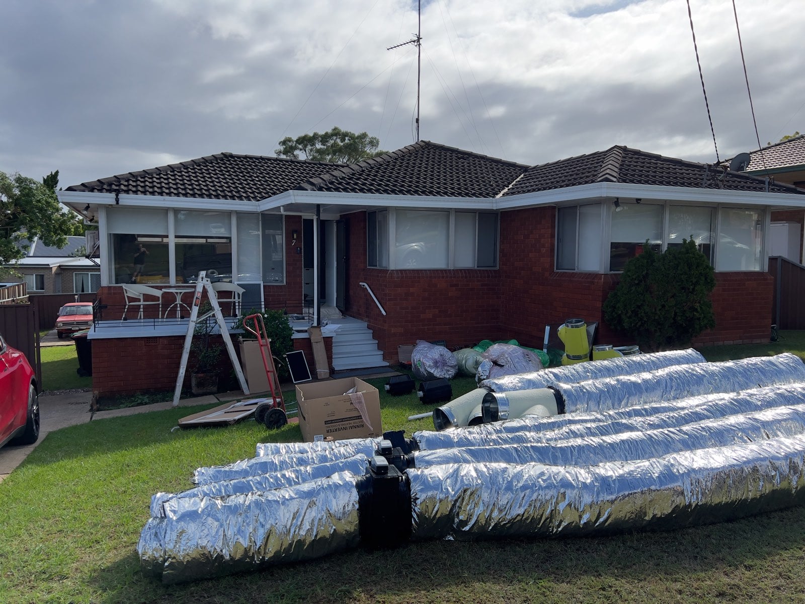 Existing brick home at South Penrith during its whole-home energy upgrade by Ample Air
