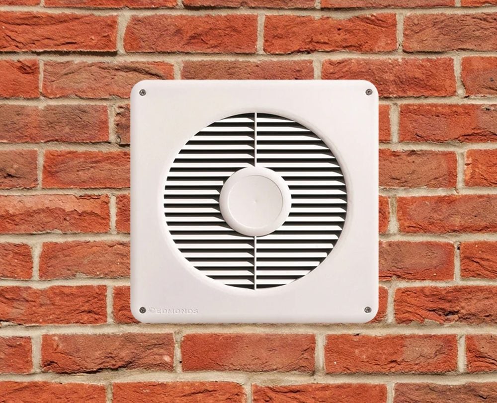CSR Bradford EcoFan subfloor ventilator mounted on a brick wall